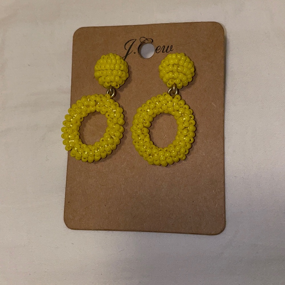 Yellow beaded earrings